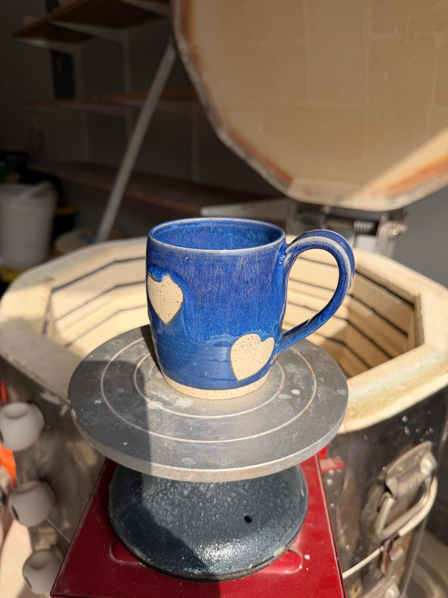 Electric Blue Love Heart Mug 9