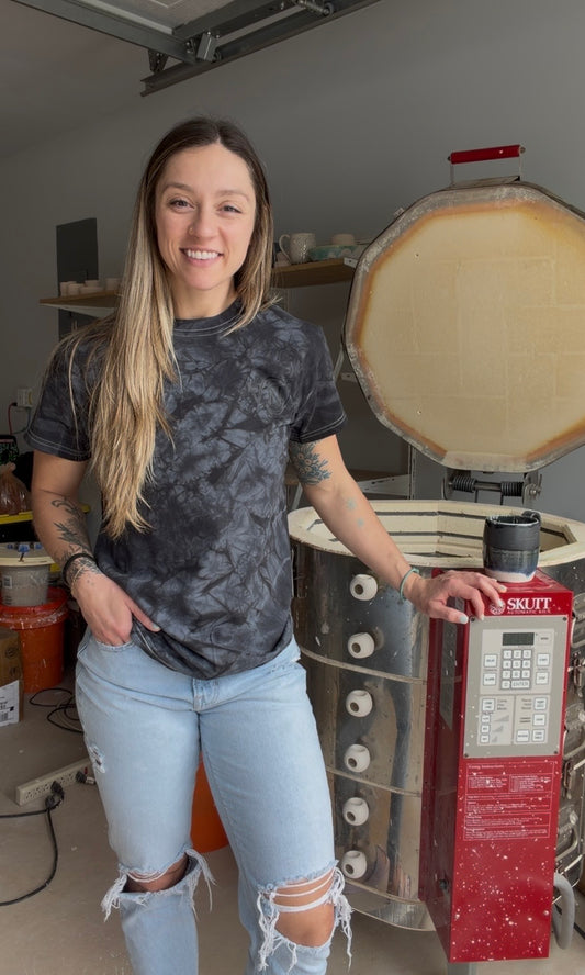 Black Mineral Wash VNA Tee