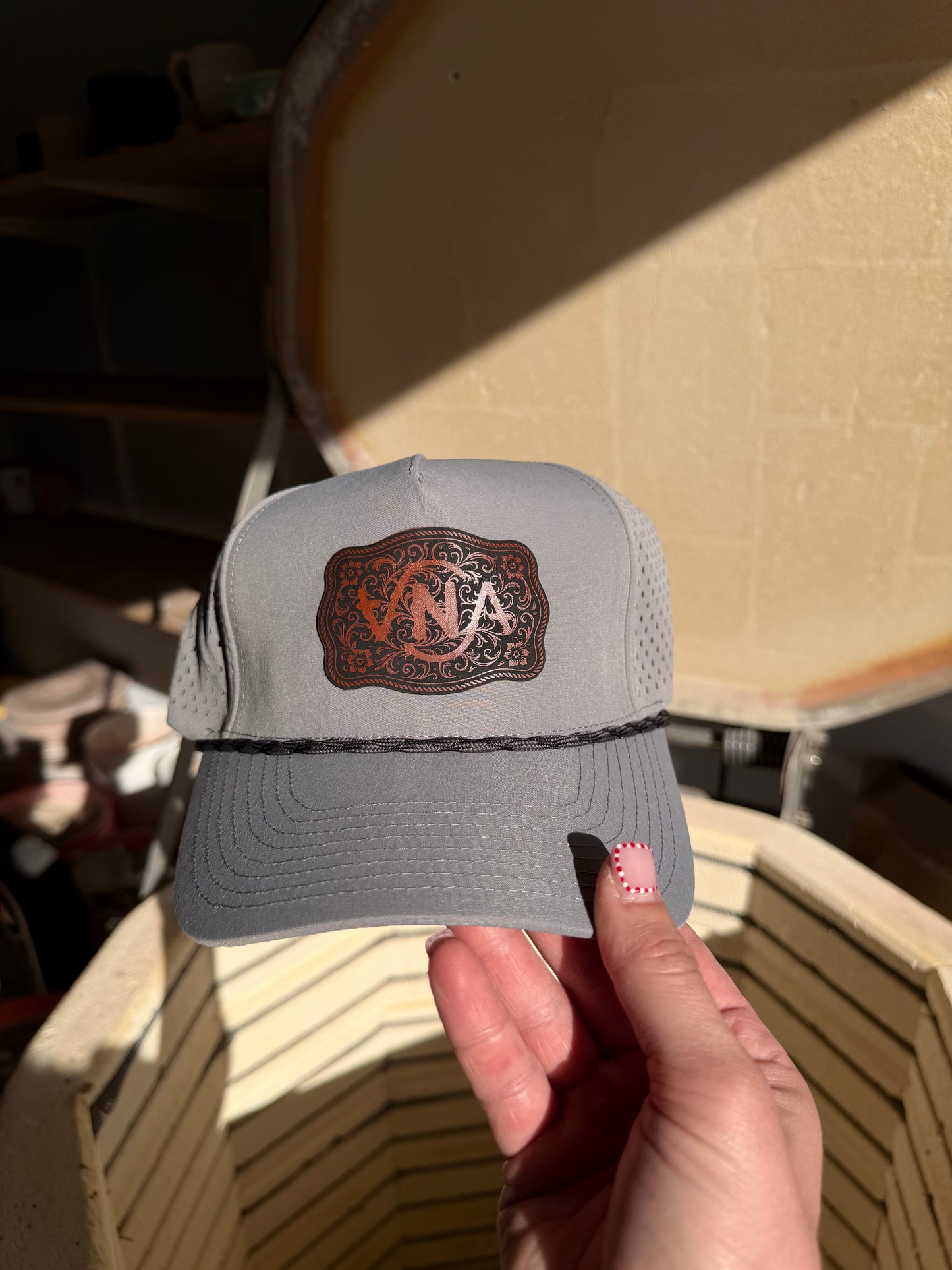 Grey VNA Buckle Hat 2