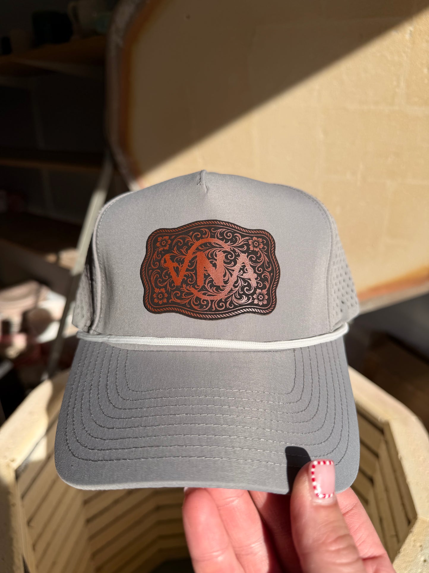Grey VNA Buckle Hat