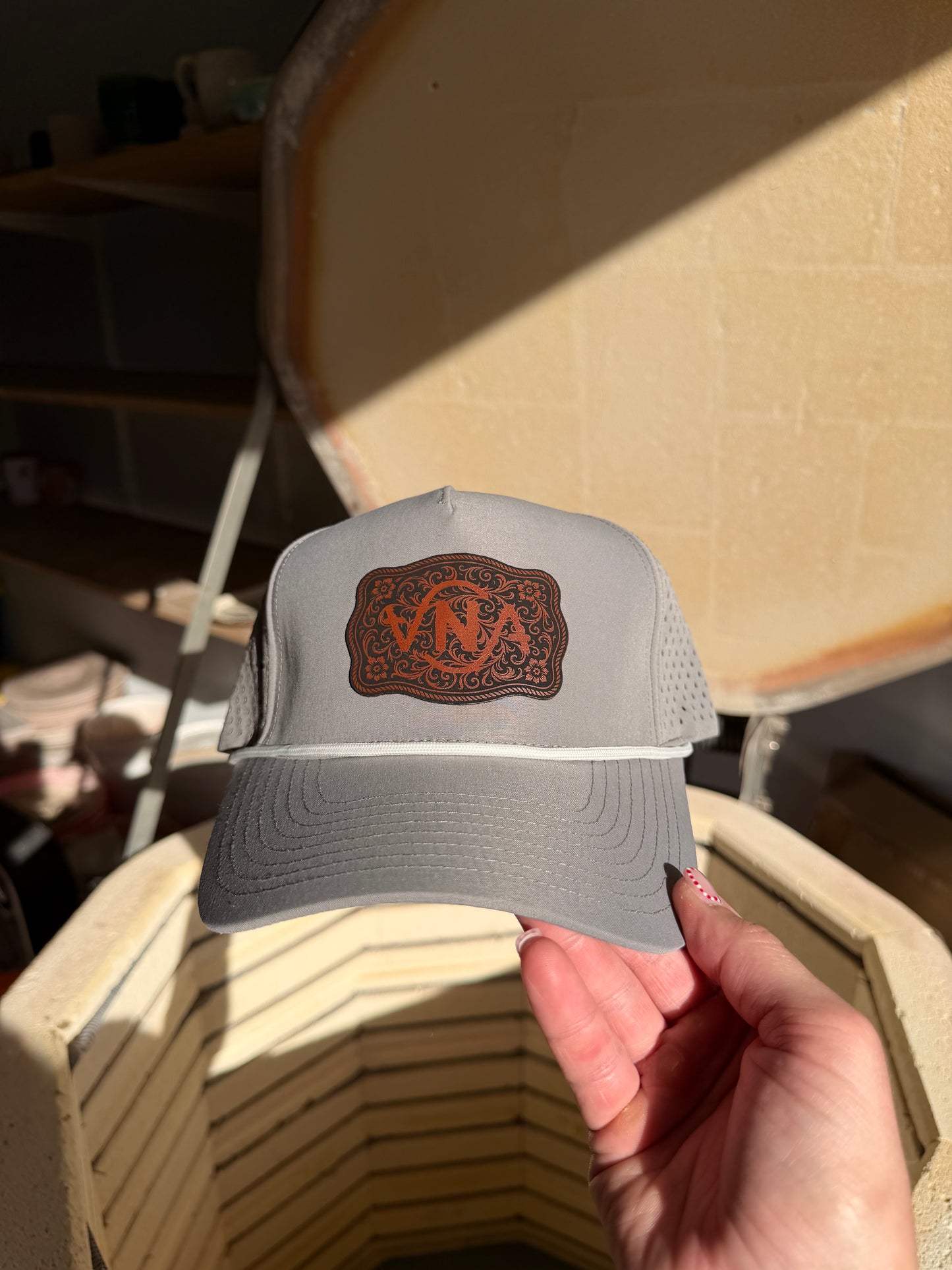 Grey VNA Buckle Hat