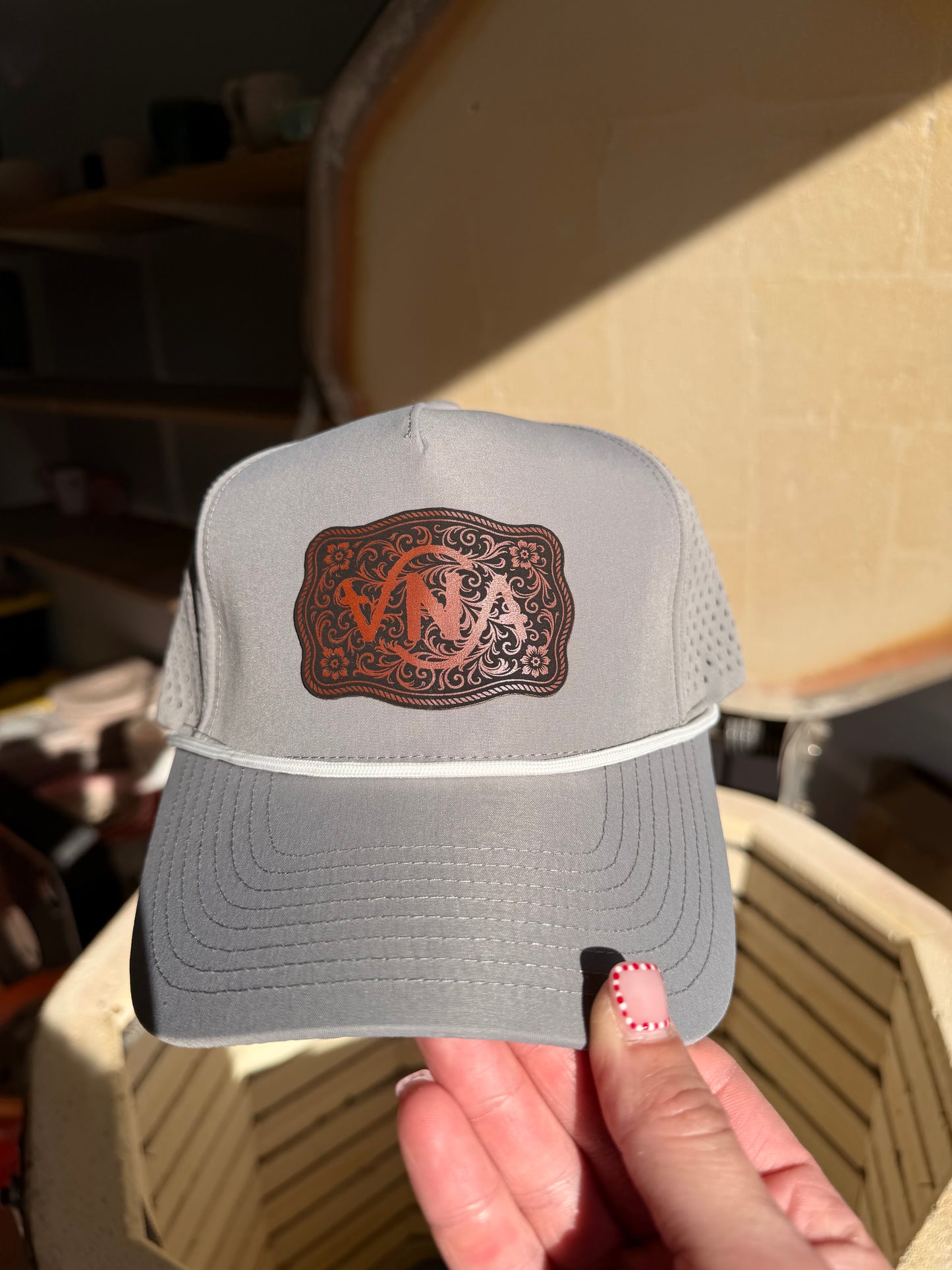 Grey VNA Buckle Hat