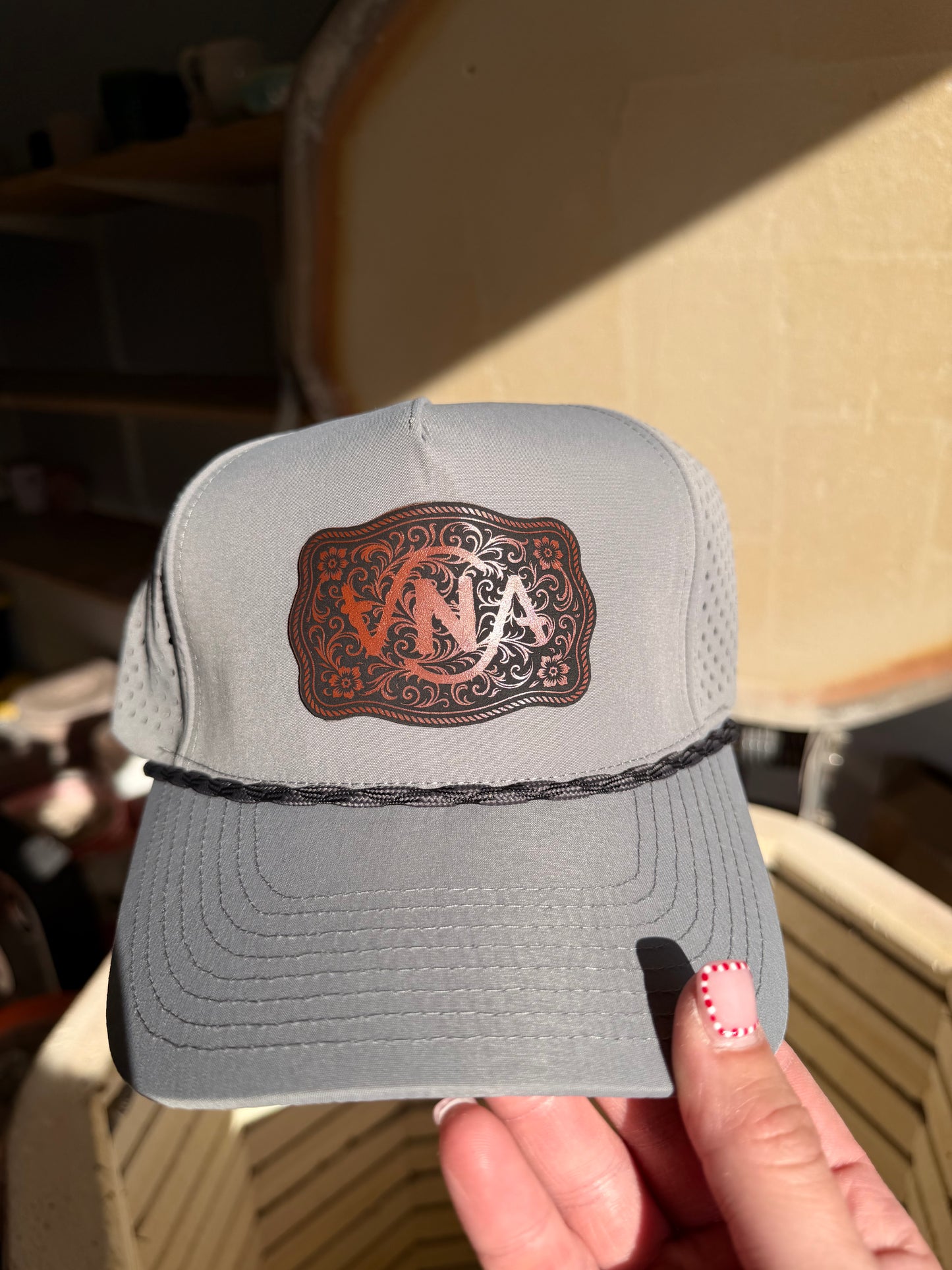 Grey VNA Buckle Hat 2